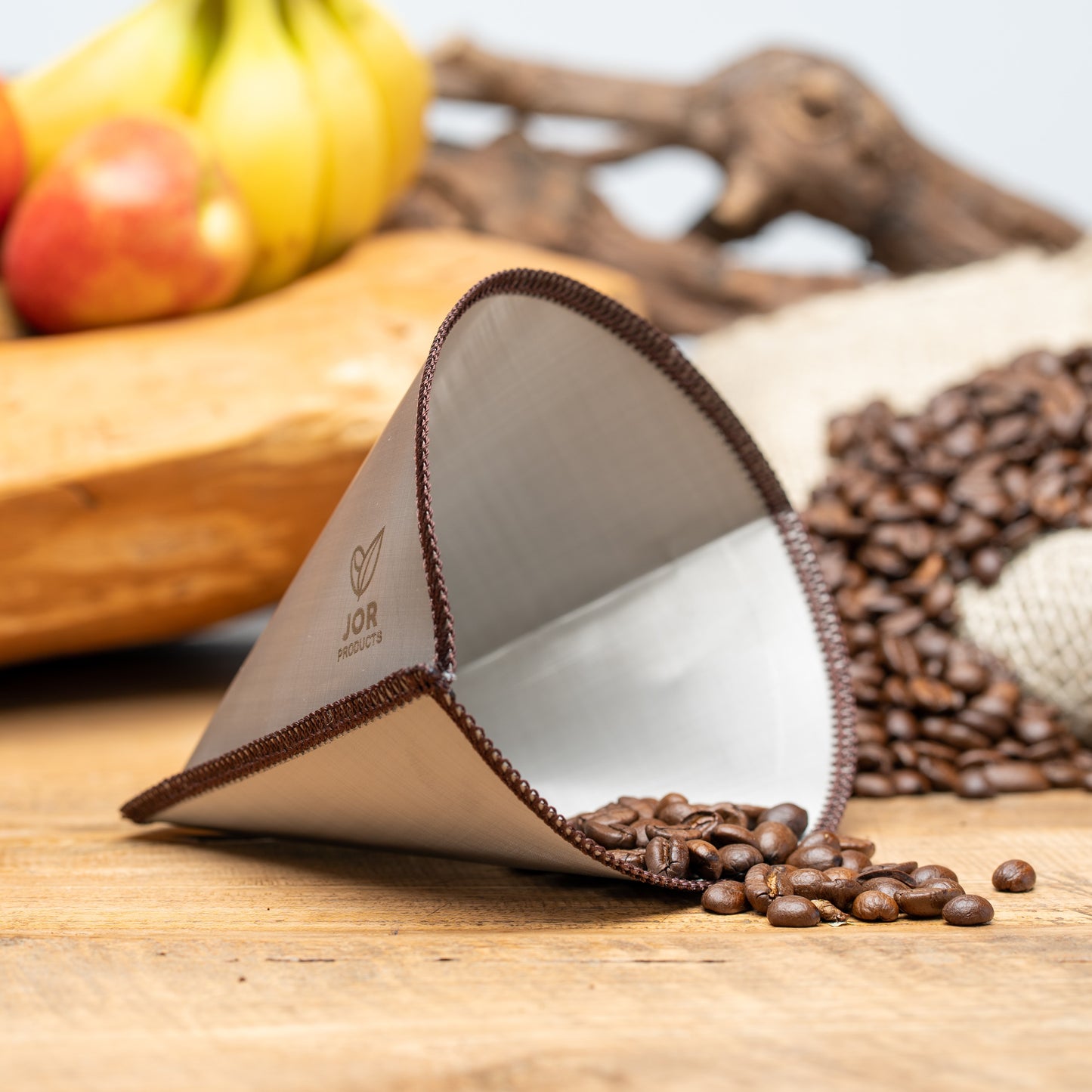 Duurzaam koffiefilter van RVS gaas