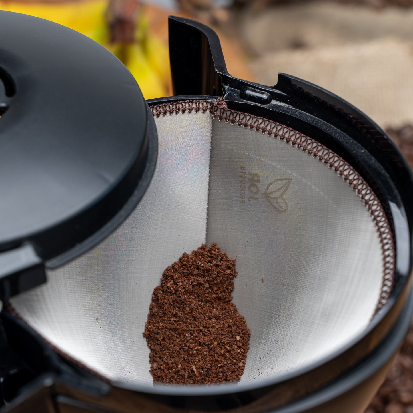 Duurzaam koffiefilter van RVS gaas